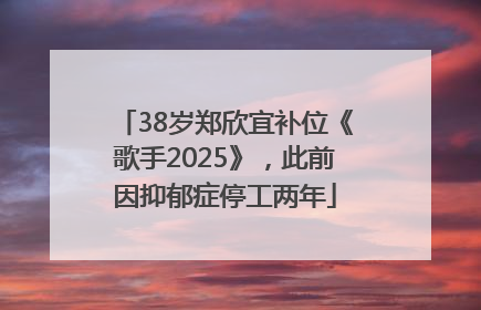 38岁郑欣宜补位《歌手2025》，此前因抑郁症停工两年