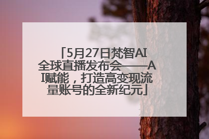 5月27日梵智AI全球直播发布会——AI赋能，打造高变现流量账号的全新纪元