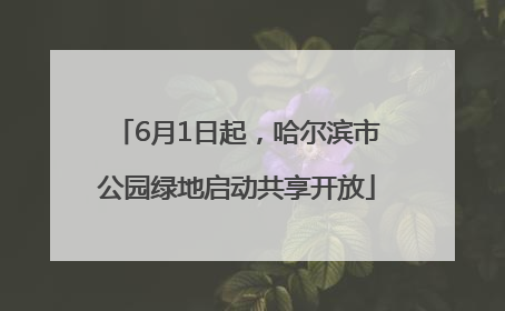 6月1日起，哈尔滨市公园绿地启动共享开放